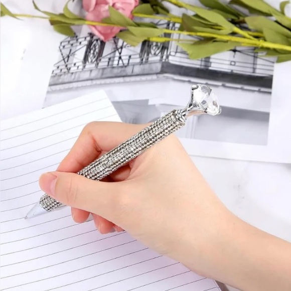 Elegant 6” Silver Crystal Pen NEW Large diamond crystal exquisite in gift-box - Picture 7 of 16